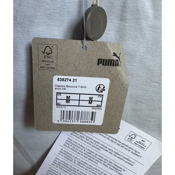 Puma Women's Classic Structured Crop Basic T-shirt Blue Size M - Picture 11 of 11